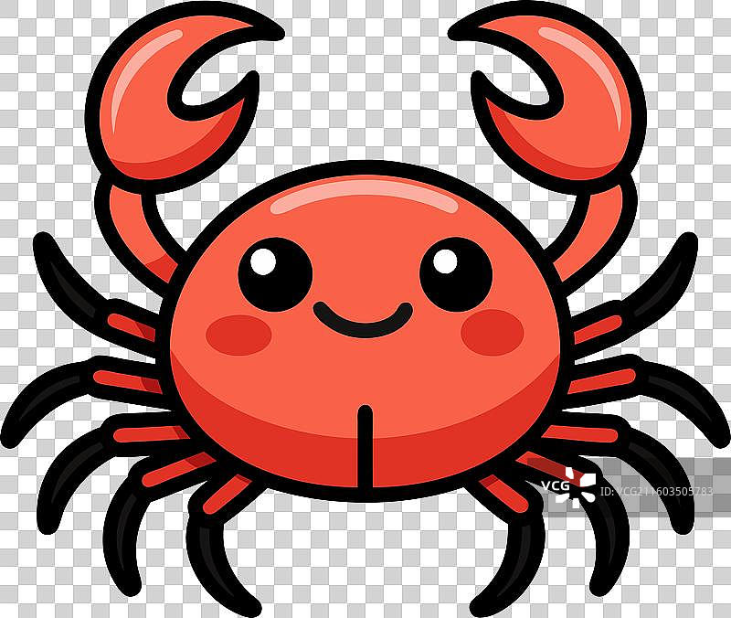 卡通螃蟹睡觉图片素材