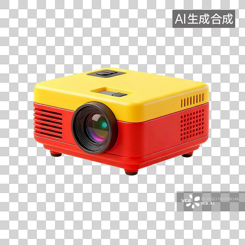 【AI数字艺术】3D渲染，投影仪，多媒体，视频，播放器，办公用品，免抠元素图片素材