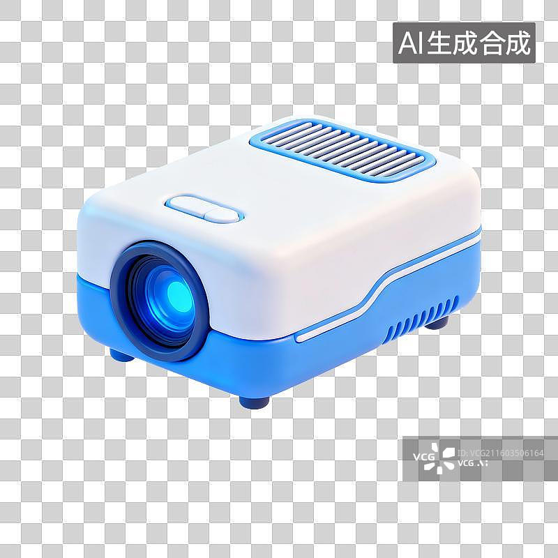 【AI数字艺术】3D渲染，投影仪，多媒体，视频，播放器，办公用品，免抠元素图片素材
