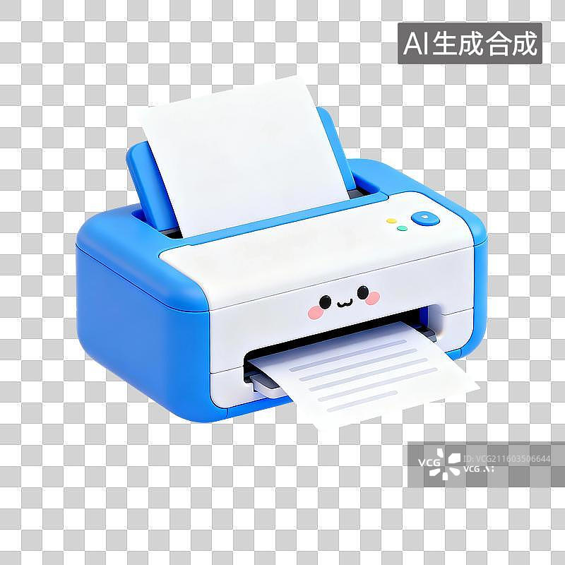 【AI数字艺术】3D渲染，打印机，喷墨打印机，复印机，打印，文件，免抠元素图片素材