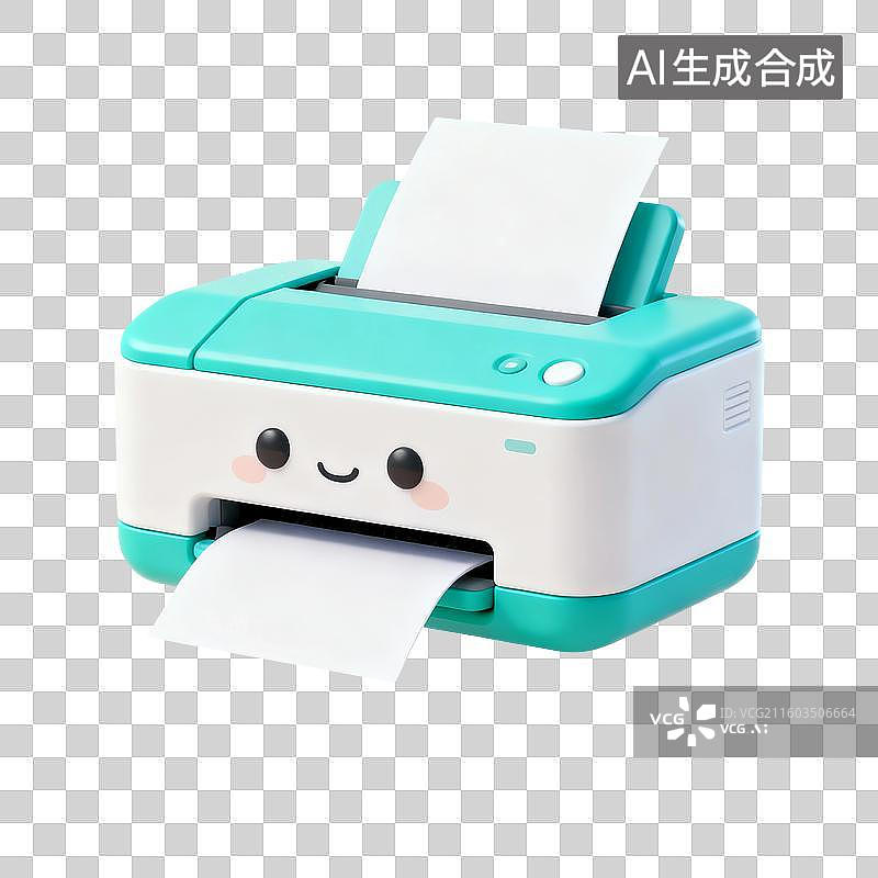 【AI数字艺术】3D渲染，打印机，喷墨打印机，复印机，打印，文件，免抠元素图片素材