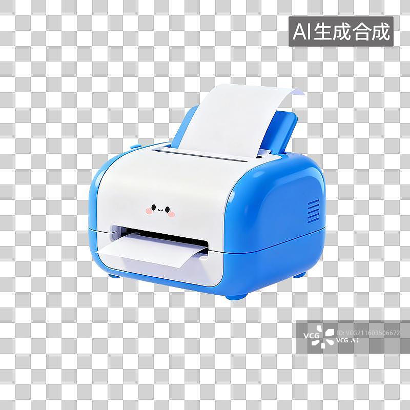 【AI数字艺术】3D渲染，打印机，喷墨打印机，复印机，打印，文件，免抠元素图片素材