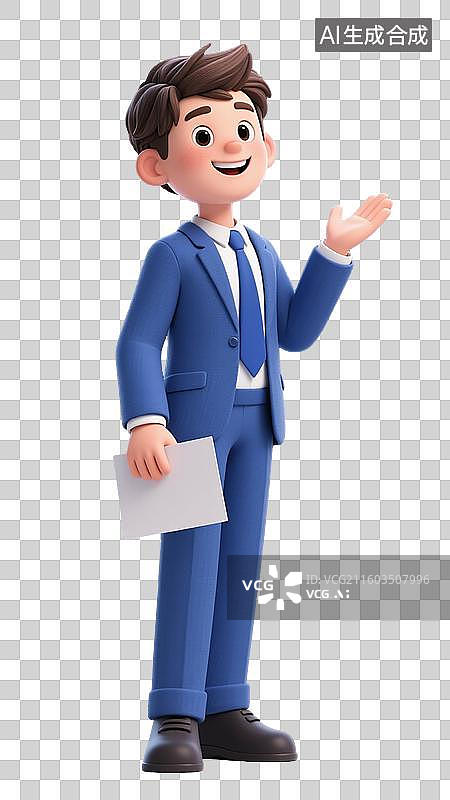 【AI数字艺术】3D人物职业经理人元素图片素材