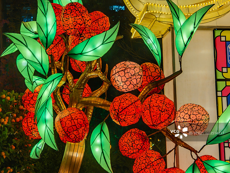荔枝花灯。图片素材