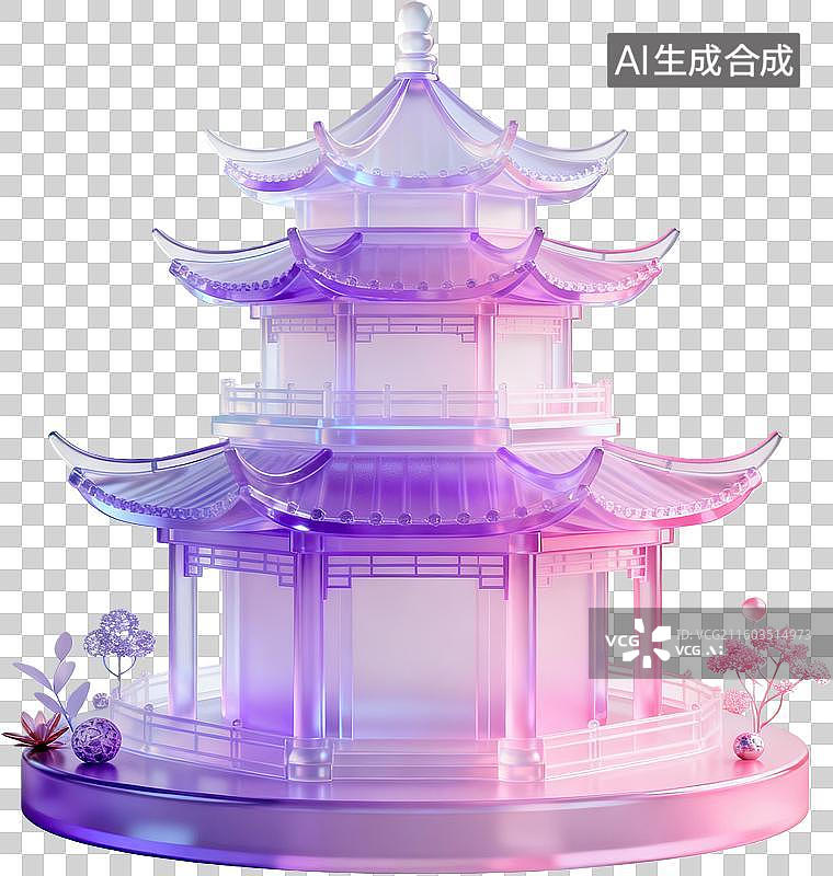 【AI数字艺术】梦幻多层古风塔楼建筑图片素材