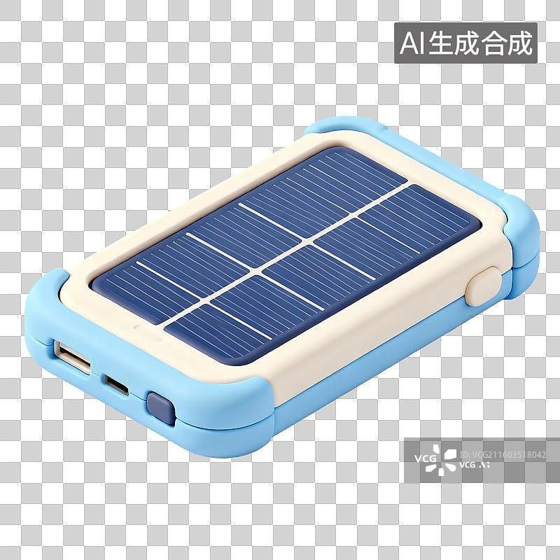 【AI数字艺术】太阳能充电宝插画图片素材