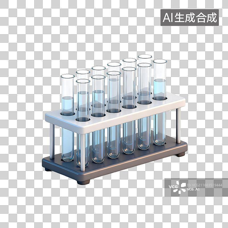 【AI数字艺术】实验室里的试管架与试管图片素材