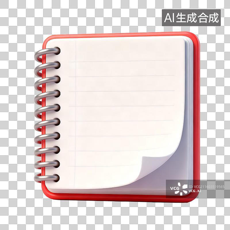 【AI数字艺术】一个带空白页的小螺旋笔记本图片素材