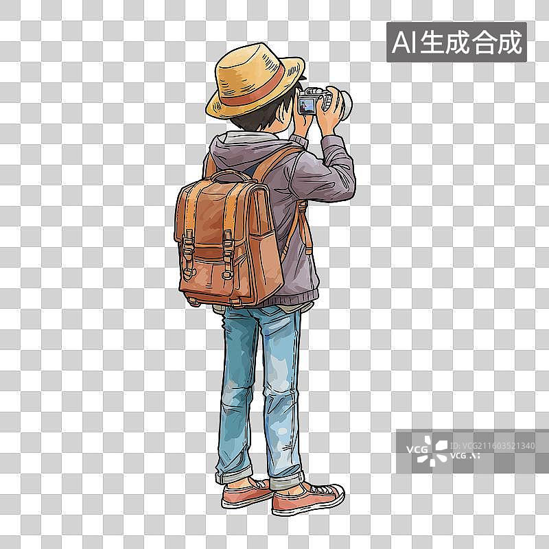 【AI数字艺术】拍照的男生图片素材