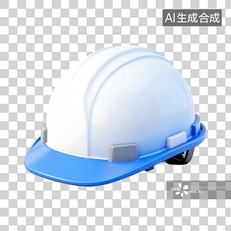 【AI数字艺术】白色蓝色建筑安全头盔图片素材