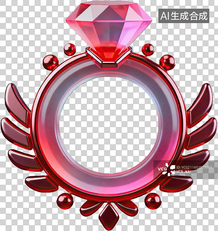 【AI数字艺术】红色宝石戒指设计图图片素材