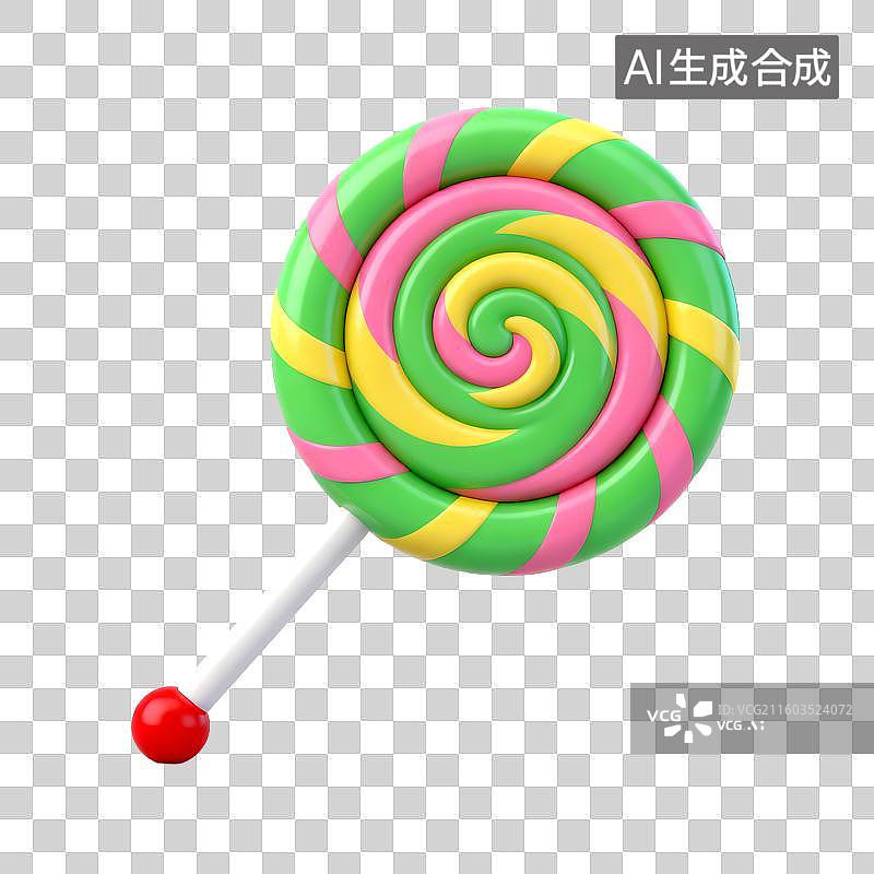 【AI数字艺术】色彩斑斓的螺旋棒棒糖图片素材