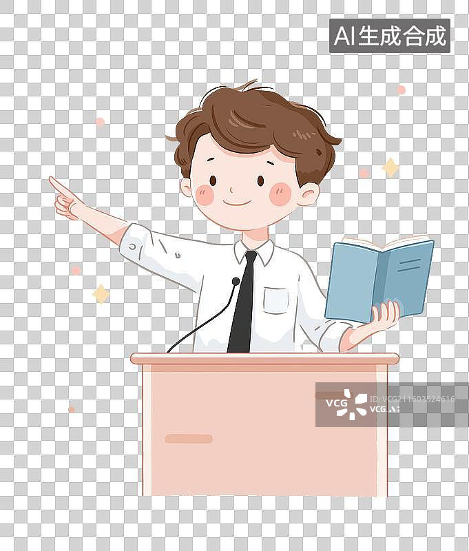 【AI数字艺术】人物在讲台上演讲图片素材