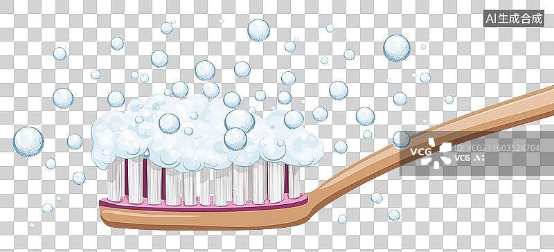【AI数字艺术】牙刷和泡沫图片素材