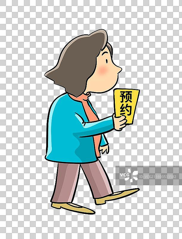 手拿预约卡的女子图片素材