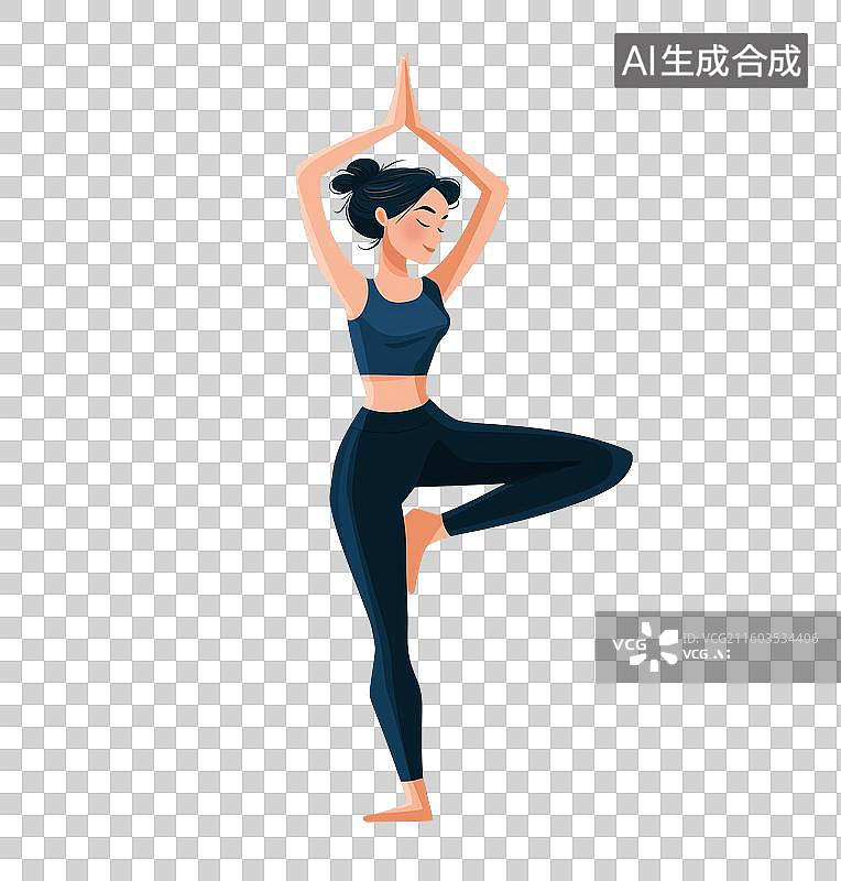 【AI数字艺术】女性练习瑜伽图片素材