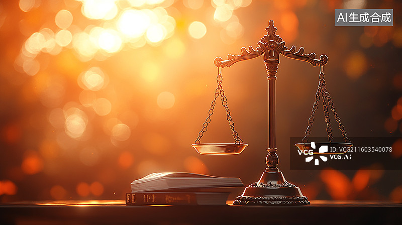【AI数字艺术】天平与法律书籍图片素材