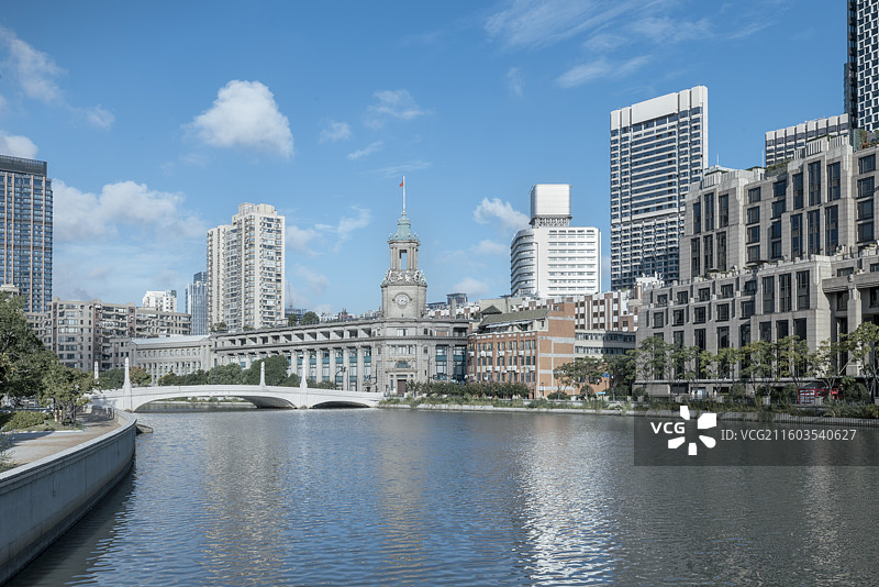 上海一条承载历史文化文明的生态之河——苏州河（吴淞江）图片素材