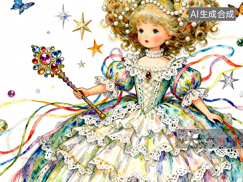 【AI数字艺术】洛丽塔女孩，西方公主图片素材
