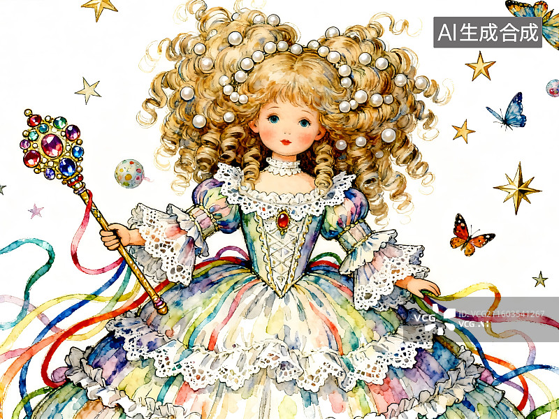 【AI数字艺术】洛丽塔女孩，西方公主图片素材