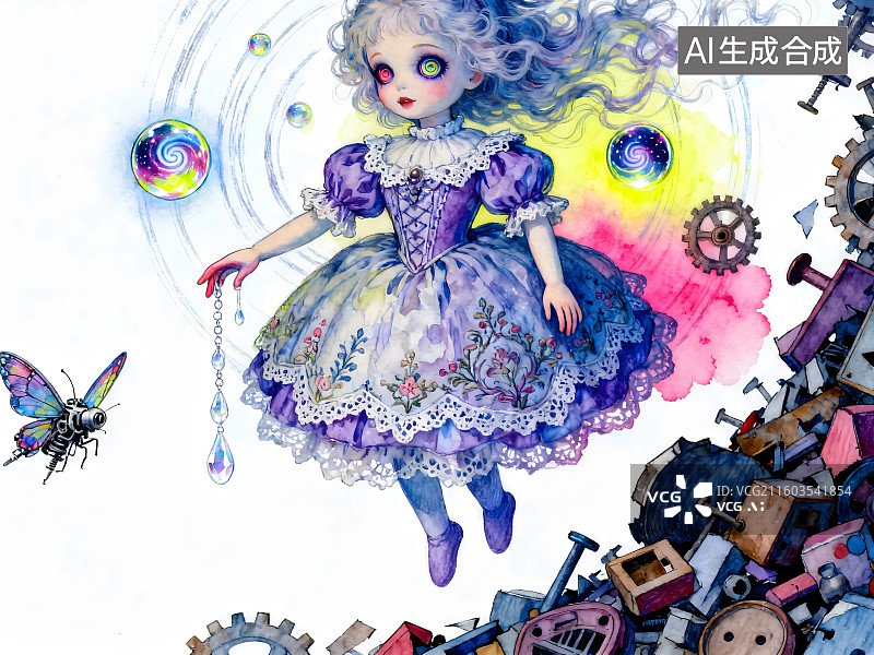 【AI数字艺术】洛丽塔女孩，西方公主图片素材