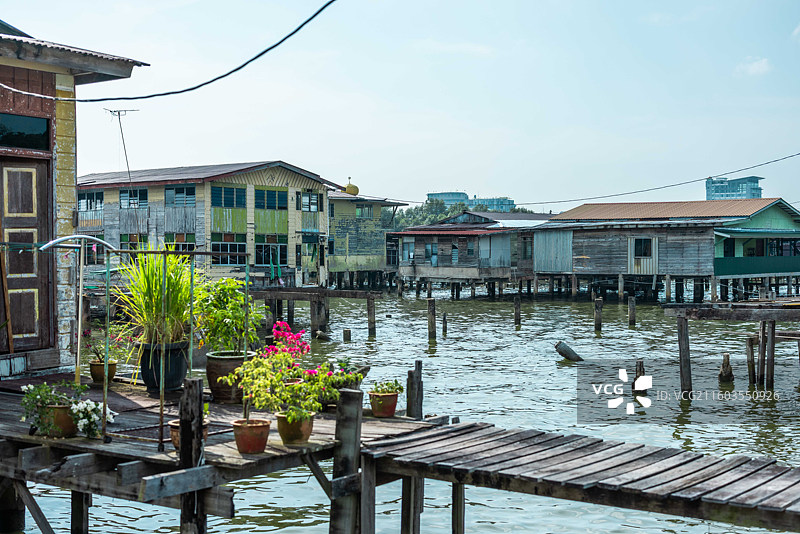 文莱水上人家图片素材