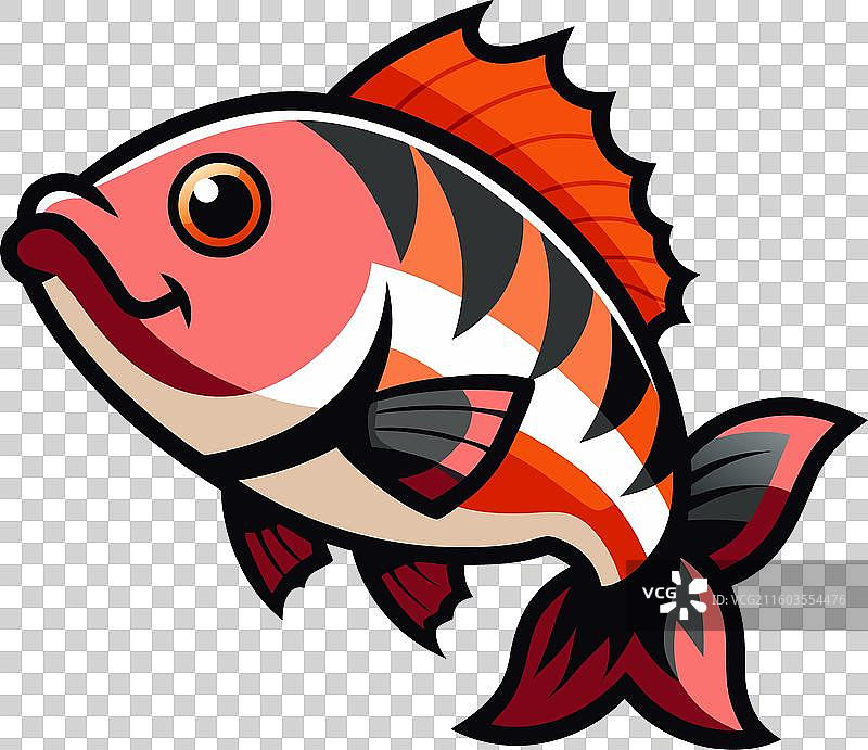 可爱风格的犬齿鲹鱼图片素材