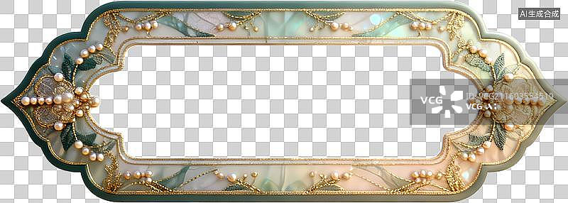 【AI数字艺术】华丽精致的中国风非遗工艺刺绣创意边框免抠素材图片素材