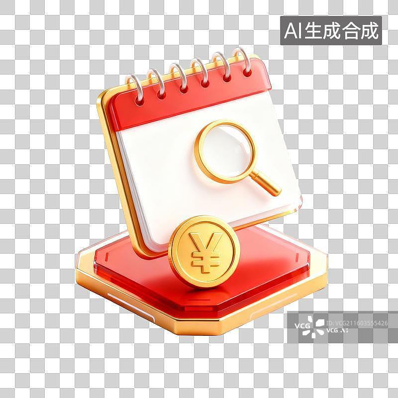 【AI数字艺术】日历理财查询金融图标图图片素材