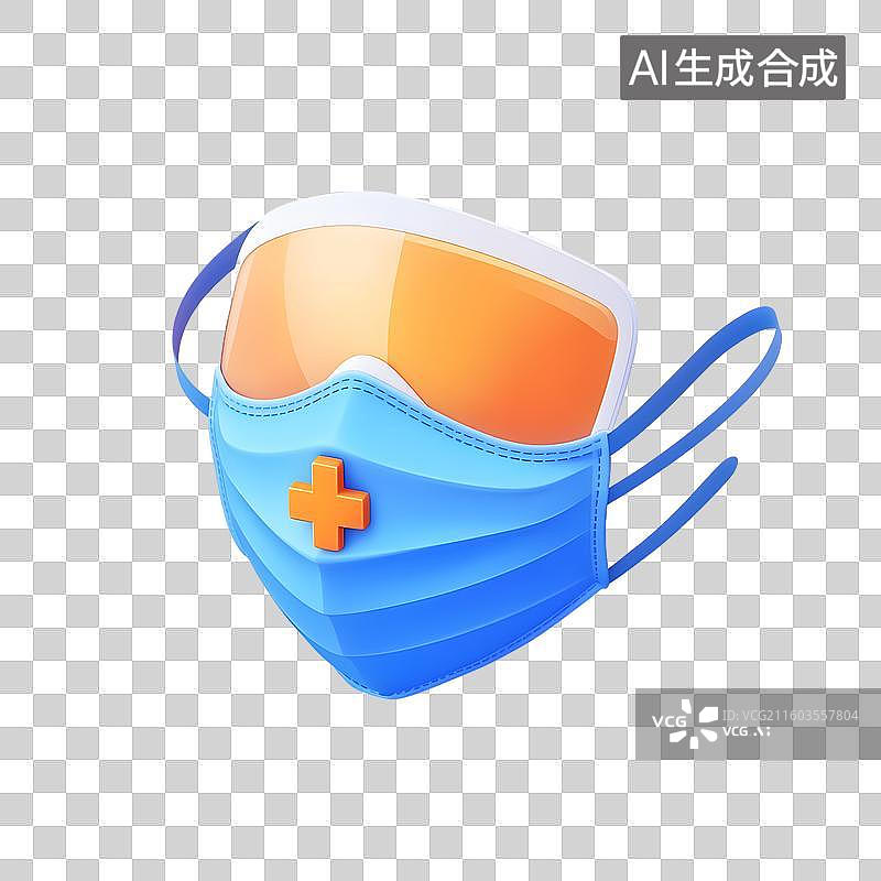 【AI数字艺术】防疫防护口罩阻隔病毒图片素材