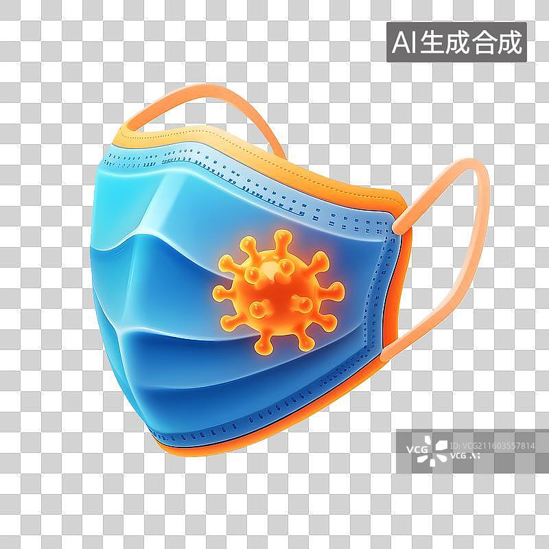 【AI数字艺术】防疫防护口罩阻隔病毒图片素材