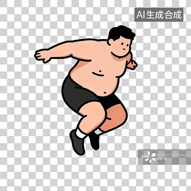 【AI数字艺术】相扑选手动态插画展示图片素材