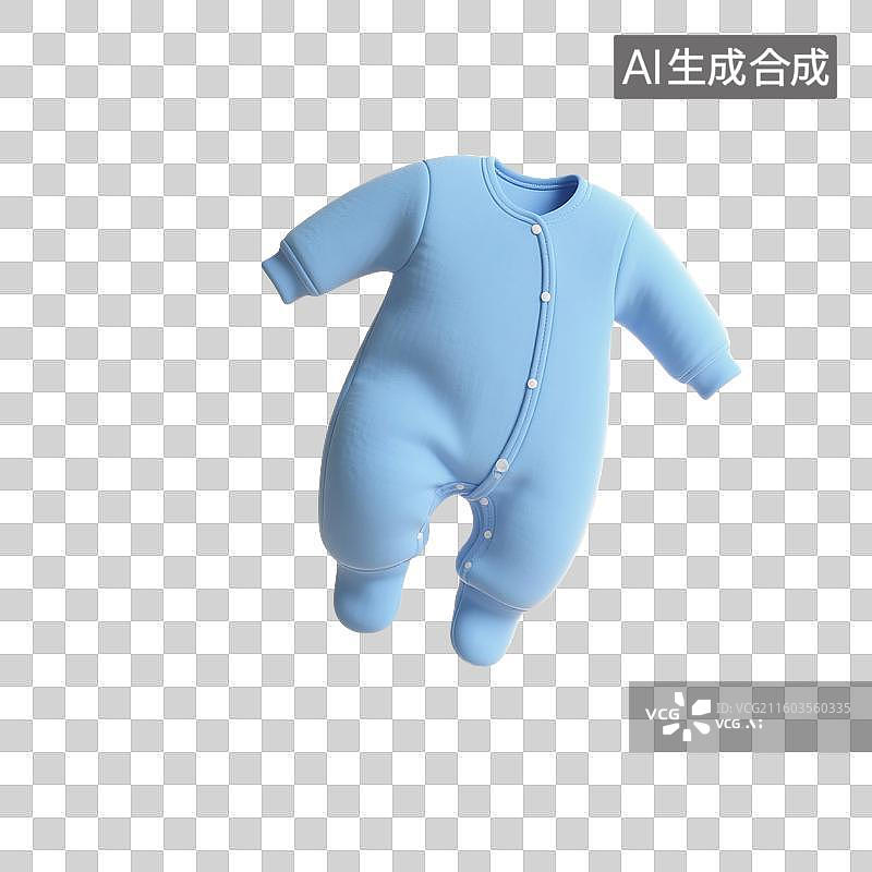 【AI数字艺术】3D渲染，婴儿的衣服，宝宝连体衣，婴儿用品，免抠元素图片素材