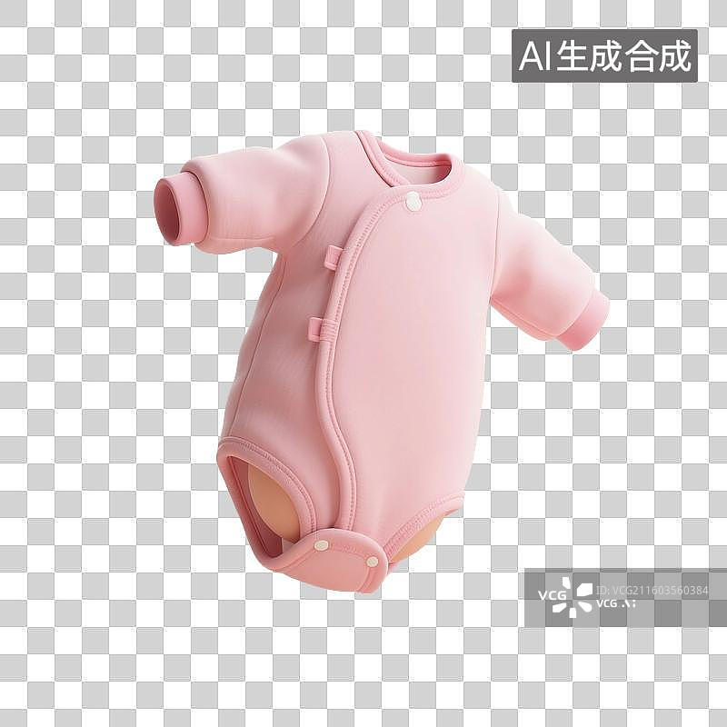 【AI数字艺术】3D渲染，婴儿的衣服，宝宝连体衣，婴儿用品，免抠元素图片素材