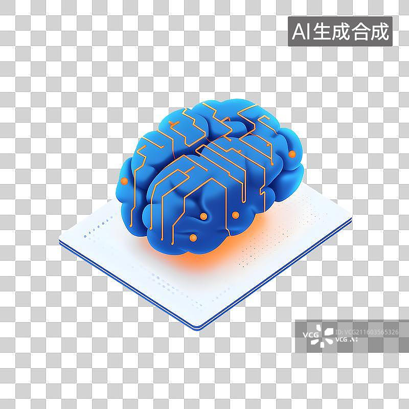 【AI数字艺术】脑机接口概念插画图片素材