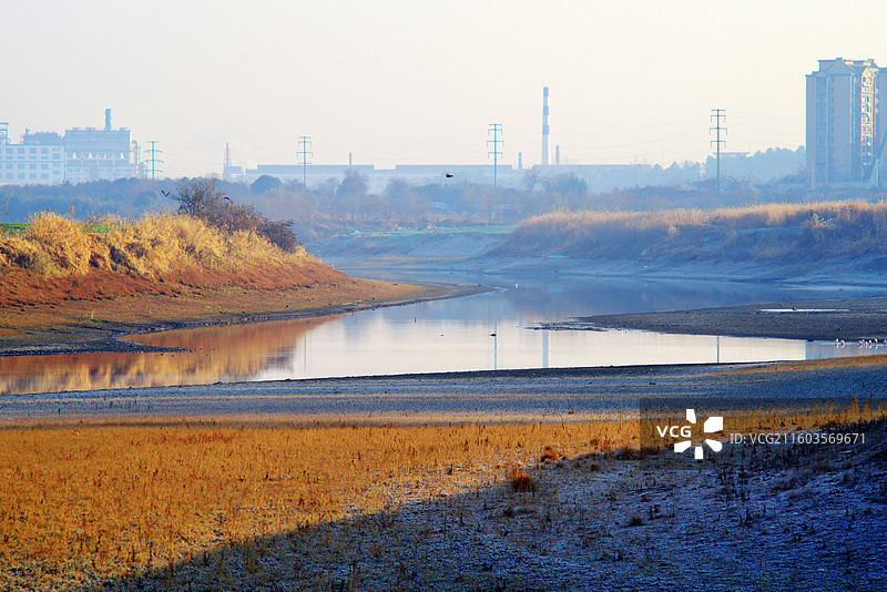 寒江暖阳图片素材