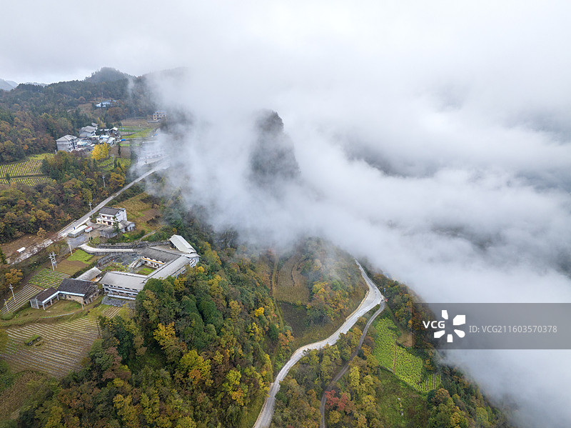 恩施新塘双河秋色图片素材