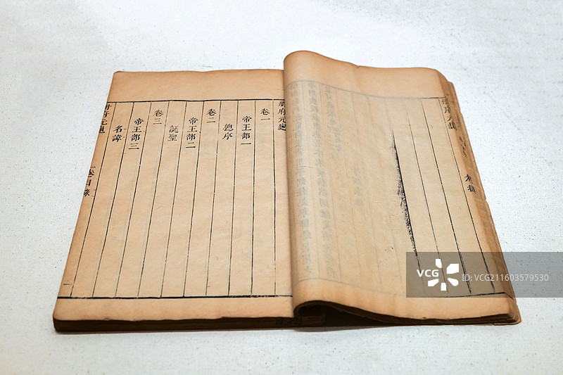 《册府元龟》一千卷目录十卷 明崇祯十五年刻本 国家典籍博物馆“《永乐大典》的回归和再造”展图片素材