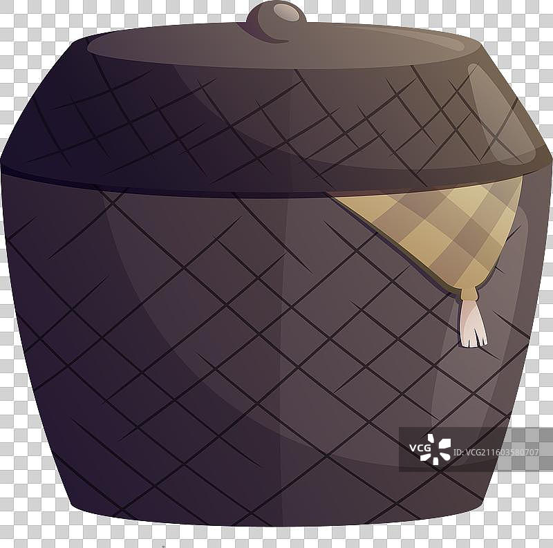 带盖的黑色装饰性室内篮子图片素材