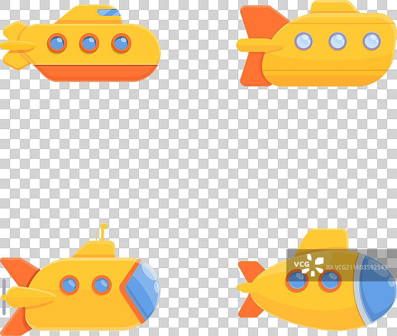 卡通潜水器图标集卡通图标集图片素材
