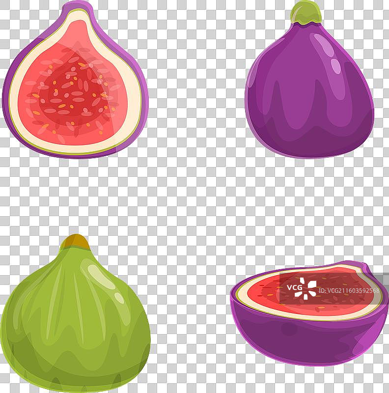 多汁无花果图标集 卡通 美味图片素材