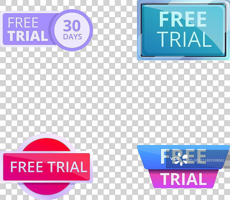 试用符号图标集 卡通 免费试用图片素材