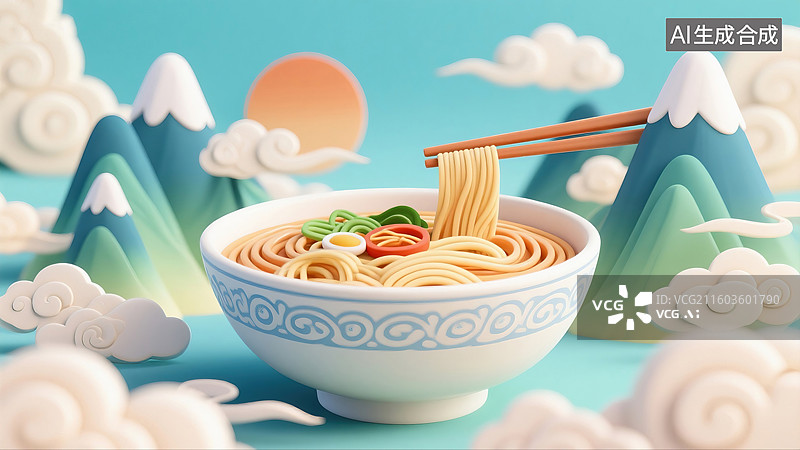 【AI数字艺术】一碗面条图片素材