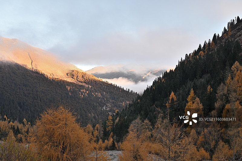 党岭夏羌拉雪山三湖图片素材