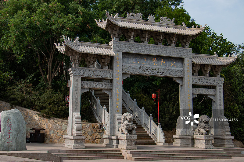聊城东阿县，东阿药王山-药王阁图片素材