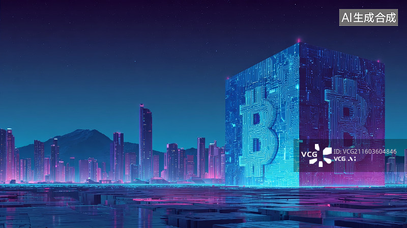 【AI数字艺术】虚拟货币，加密货币，投资理财图片素材