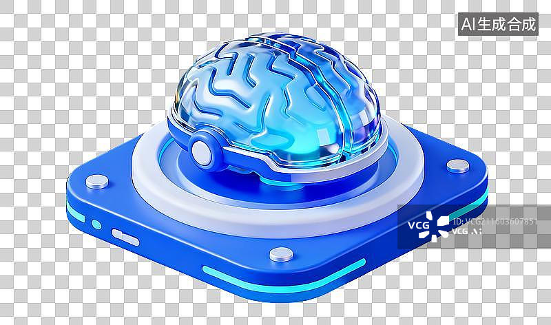 【AI数字艺术】免扣脑机接口人工智能AI大脑元素图片素材