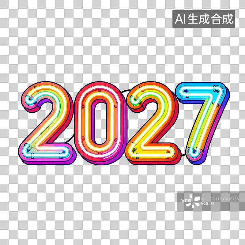 【AI数字艺术】霓虹灯彩色插画数字元素2027年图片素材