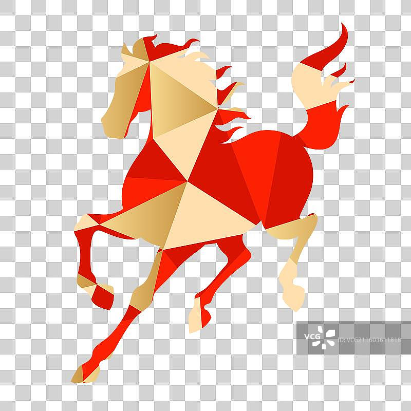 国风2026马年十二生肖骏马奔腾剪影插画图片素材