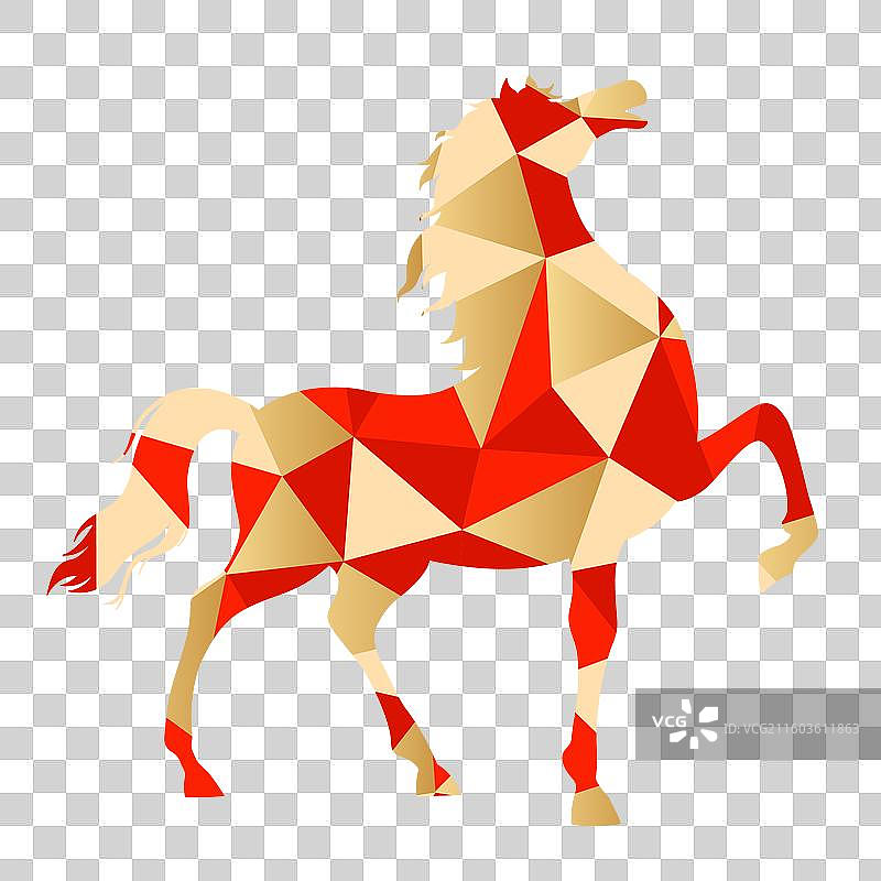 国风2026马年十二生肖骏马奔腾剪影插画图片素材